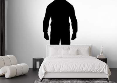 Man in the hood concept danger silhouette front side icon black color illustration Wall mural