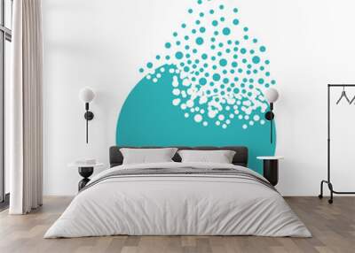 Planet dispersing into a cloud of bubbles Wall mural