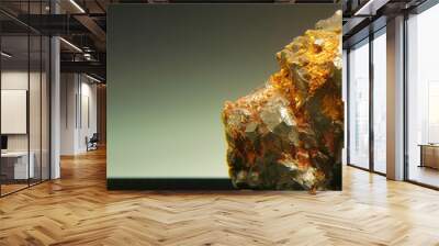 Oldhamite is rare precious natural geological stone on gradient background in low key, isolate. AI generated. Wall mural