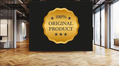 Original product label on black background. Wall mural