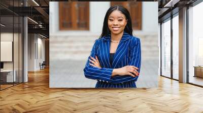 Portrait Of Businesswoman Outside Office Wall mural