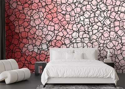 Red presentation template. Design element. Cubes. eps 10 Wall mural