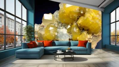 Sabinaite is rare precious natural geological stone on gradient background in low key, isolate. AI generated. Wall mural