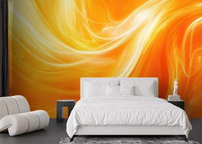 Sunset Swirls: Vibrant Orange Abstract Background with Summer Vibes Wall mural