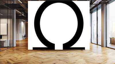 Symbol omega icon black color illustration flat style simple image Wall mural