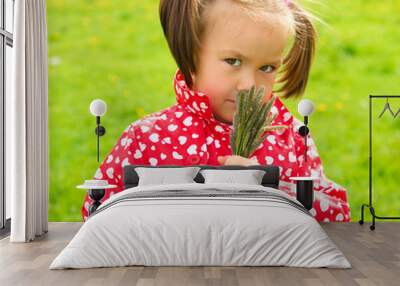 Portrait of a cute little girl Wall mural