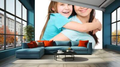 portrait of a happy mother with her daughter Wall mural