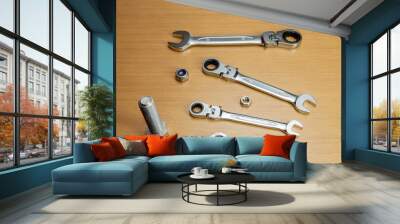 Set of wrenches in different sizes.Set of wrench tool equipment Wall mural