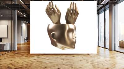 abstract conceptual hand in mannequin head Wall mural