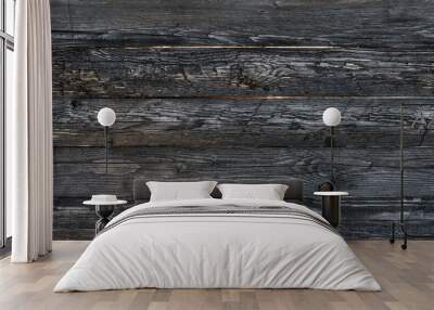 black, dark, gray, weathered, rough, old, wooden surface Wall mural