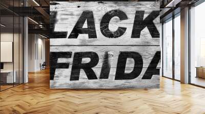 black Friday on a wooden background.Concept Image. Wall mural