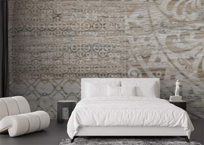 ceramic tile with abstract ornamental floral pattern Wall mural