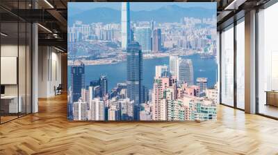 View of Central District at day time. Hong Kong. Wall mural