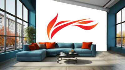 Abstract shapes concept logo design. Fire flame hot ignite creative sign. Dynamic motion abstract symbol. Vector illustration.  Wall mural