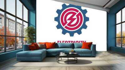 Electricity - vector logo concept illustration. Gear logo. Wall mural