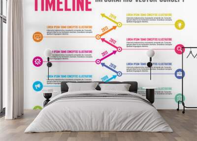 Infographic Vector Concept in Flat Style - Timeline Template Wall mural