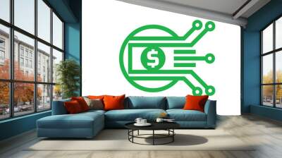 Mobile payment. Digital money dollar - vector logo template illustration. Currency - creative sign. Design element. Wall mural