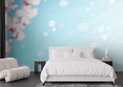 Blossoming apricot tree branches with copy space web banner: spring time concept Wall mural