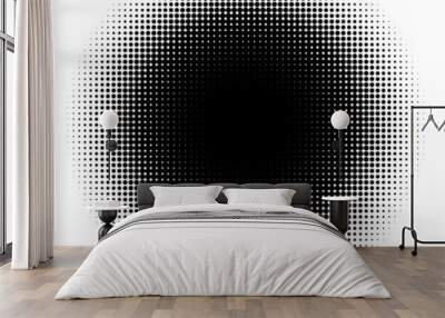 Halftone element on white background. Circular halftone pattern. Radial gradient. Vector Wall mural