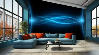 HUD portal with sparkling electrowaves. Light energy. Futuristic, sci fi elements. Electro light effect. Cyber space. Digital technology background. Vector illustration Wall mural