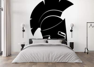 Silhouette helmet on a light background, vector illustration Wall mural