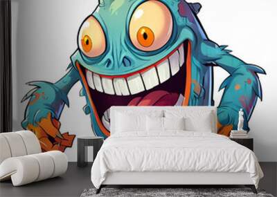 A cartoon monster with a big smile on its face Wall mural