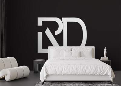 RD initial logo Capital Letters black background Wall mural