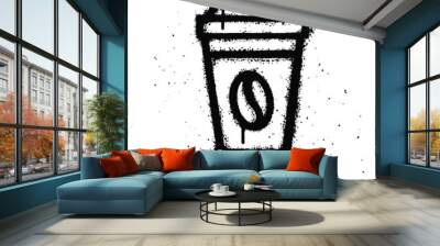 Graffiti spray coffee isolated on white background Wall mural