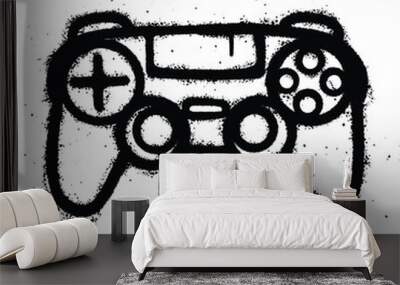 Graffiti spray Game Controller isolated on white background Wall mural