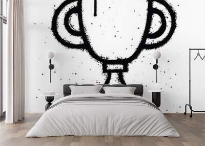 Graffiti spray Trophy isolated on white background Wall mural