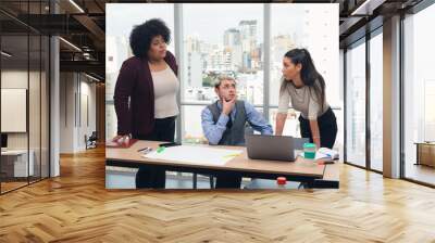 Small group of entrepreneurs at meeting in office Wall mural