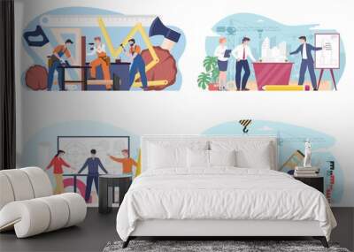 Architect, builder, carpenter and engineer concept Wall mural