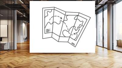 City folded map outline. Simple linear sketch vector illustration Wall mural