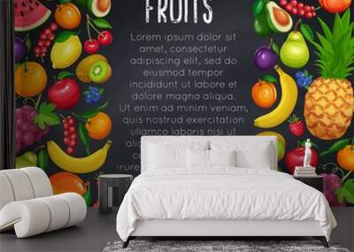 Fruits and berryes design page Wall mural