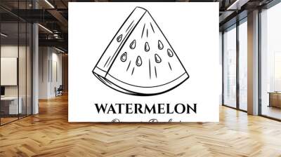 Hand drawn watermelon icon. Wall mural