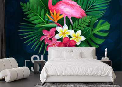 illustration tropical party Wall mural