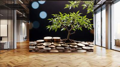 Tree growing from the coins. finance and money management concept for SME. Wall mural