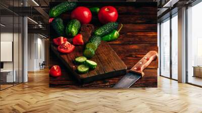 Sliced vegetables. Wall mural