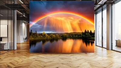 arc rainbow with gold Wall mural