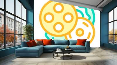 buttons clothes detail color icon vector illustration Wall mural