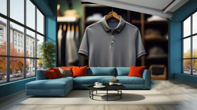 clohanger gray polo shirt Wall mural