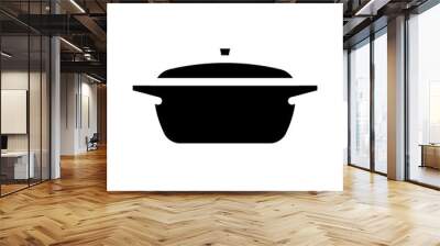 cook pot cooking glyph icon vector. cook pot cooking sign. isolated symbol illustration Wall mural