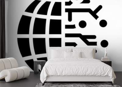 digitalization global business glyph icon vector. digitalization global business sign. isolated cont Wall mural