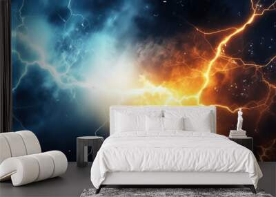 energy lightning collision powerful illustration explosion electric, background power, light blast energy lightning collision powerful Wall mural