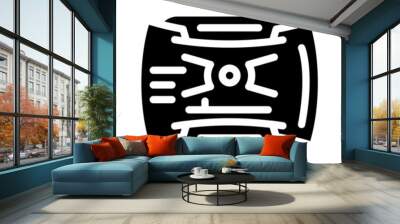 futuristic viewfinder glyph icon vector. futuristic viewfinder sign. isolated contour symbol black illustration Wall mural