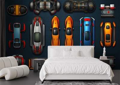 game games race car top ai generated Wall mural