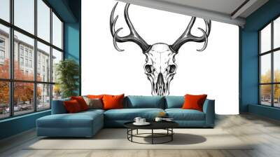 head skull deer horn ai generated Wall mural