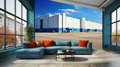 inventory logistic warehouse building illustration supply chain, shipping receiving, transportation s inventory logistic warehouse building Wall mural