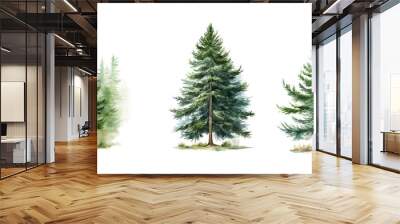 nature fir tree watercolor ai generated Wall mural