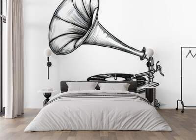 phonograph gramophone ai generated Wall mural